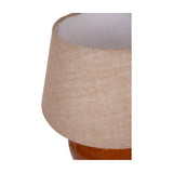 Glazed Ceramic Hessian Shade Table Lamp – Brown