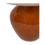 Glazed Ceramic Hessian Shade Table Lamp – Brown