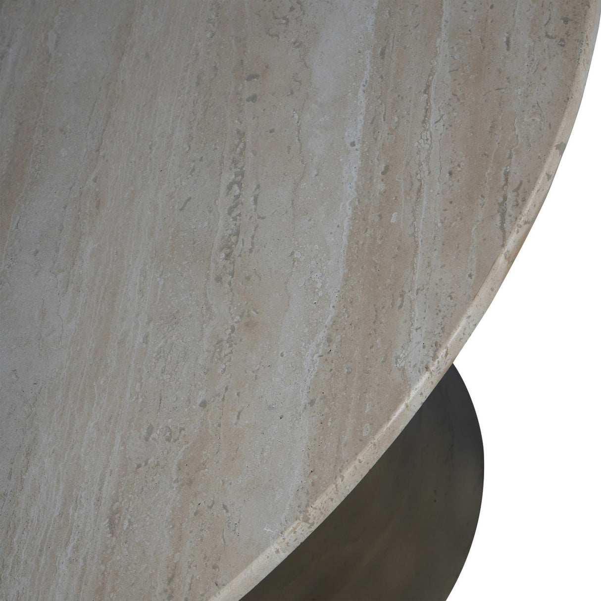 Round Travertine Pedestal Dining Table – Natural