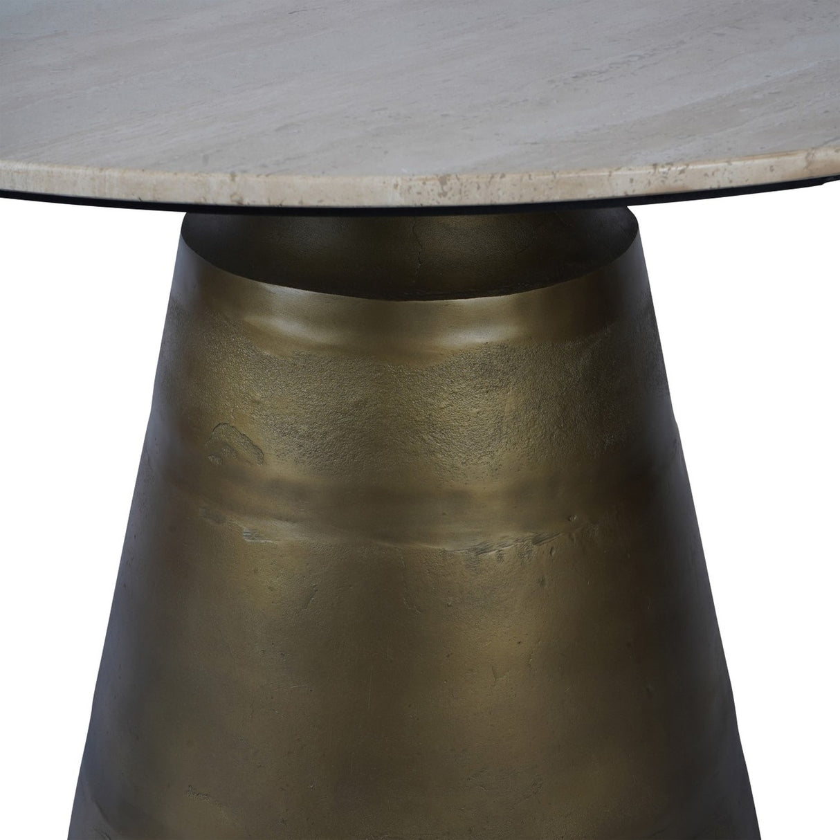 Round Travertine Pedestal Dining Table – Natural