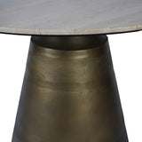 Round Travertine Pedestal Dining Table – Natural