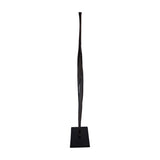 Libra Interiors Twisting Leaf tall abstract aluminium sculpture in bronze finish with organic cut-outs on a square base, shown against a white background.