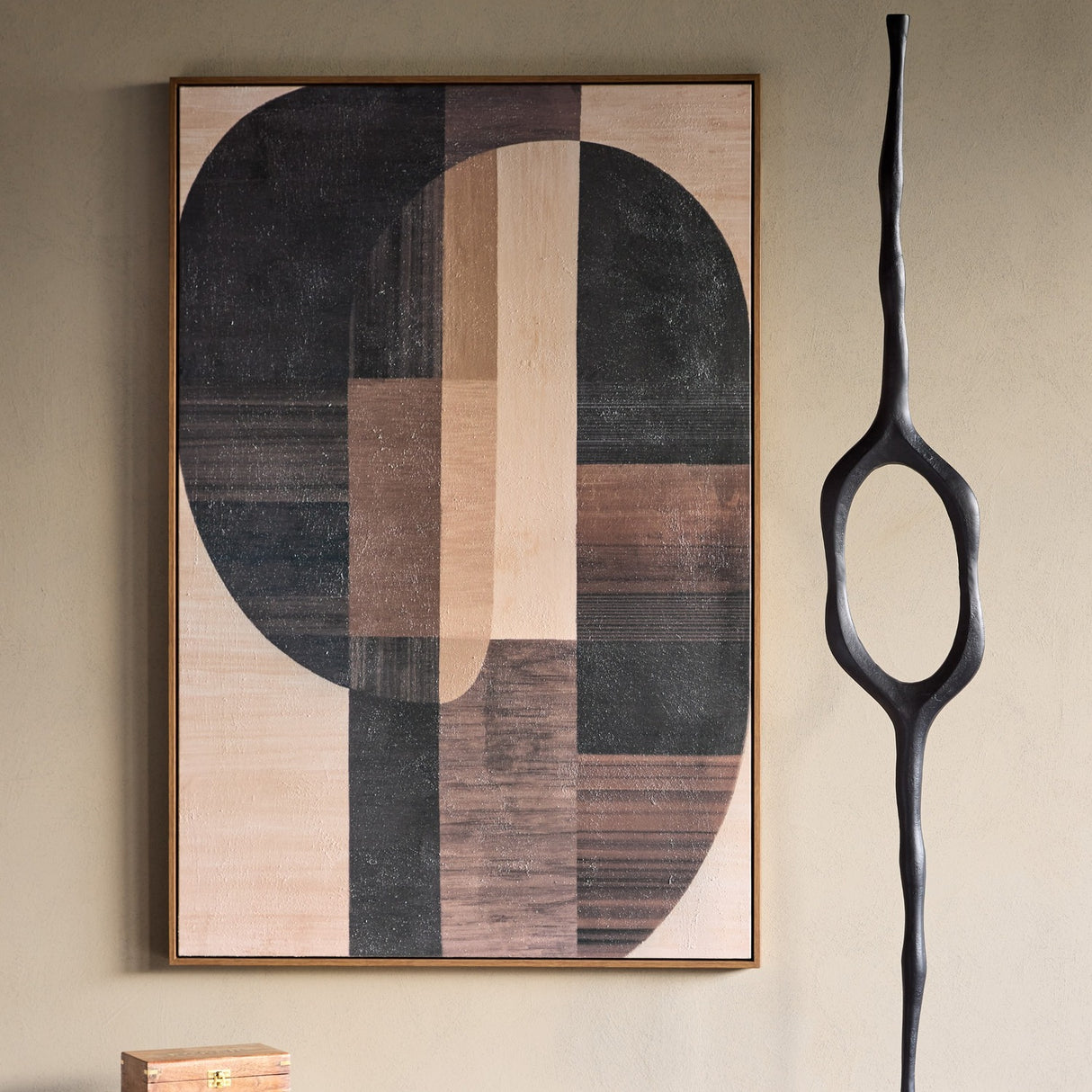 Raw-Cast Aluminium Floor Sculpture – Black