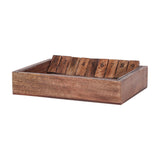 Libra Interiors Mango Wood Numbered Shut the Box Game with nine flip tiles numbered 1 to 9 in a rustic brown wooden frame, on a white background.