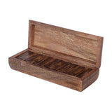 Mango Wood Brass Inlay Domino Game – Brown