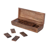 Mango Wood Brass Inlay Domino Game – Brown