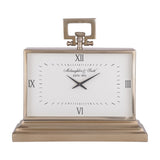 Brushed Brass Rectangular Mantel Clock – Brass