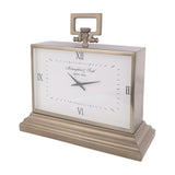 Brushed Brass Rectangular Mantel Clock – Brass