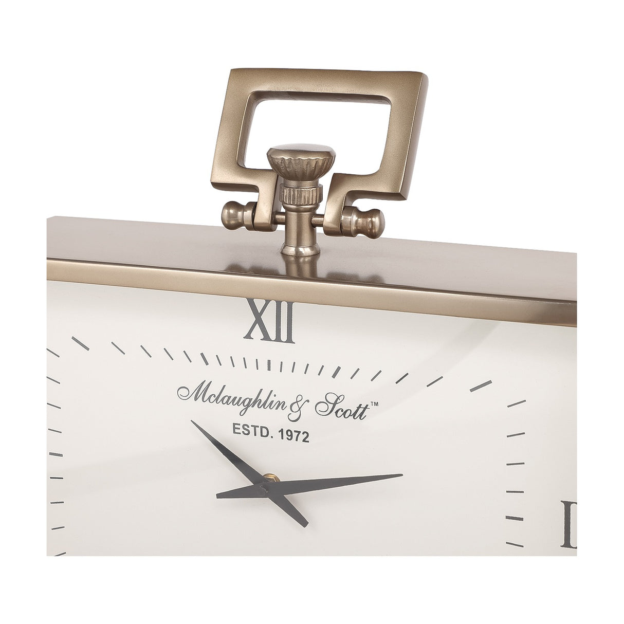 Brushed Brass Rectangular Mantel Clock – Brass