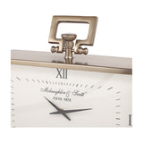 Brushed Brass Rectangular Mantel Clock – Brass