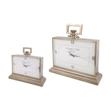 Brushed Brass Rectangular Mantel Clock – Brass