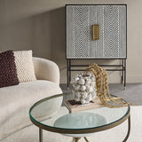 Bone Inlay Geometric Drinks Cabinet – Monochrome