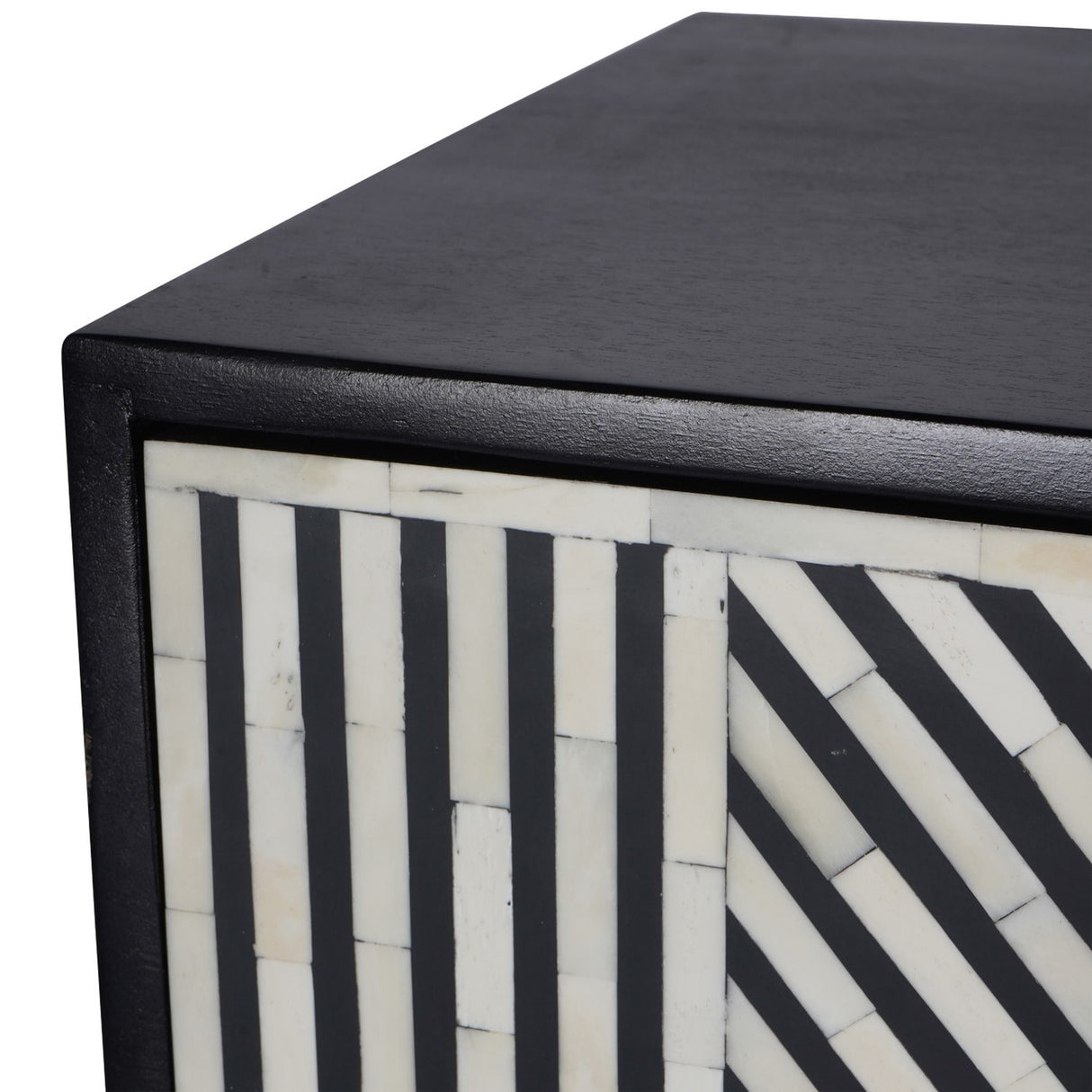 Bone Inlay Geometric Drinks Cabinet – Monochrome