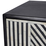 Bone Inlay Geometric Drinks Cabinet – Monochrome