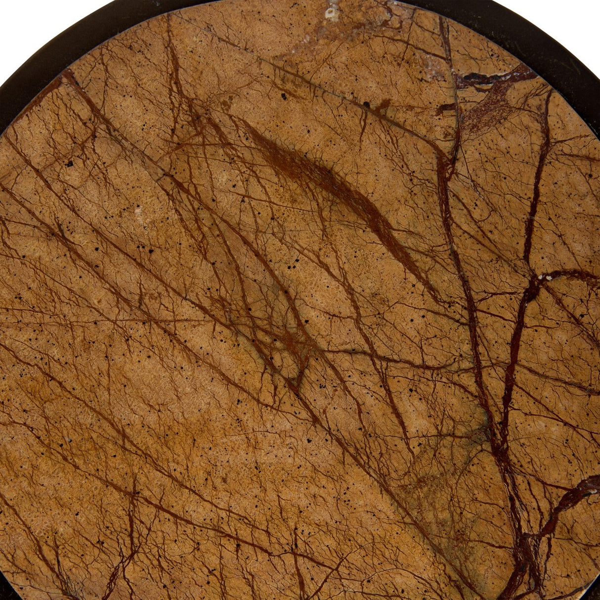 Marble Round Smoked Gold Side Table – Brown
