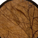 Marble Round Smoked Gold Side Table – Brown