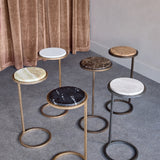 Marble Round Smoked Gold Side Table – Brown