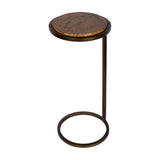 Marble Round Smoked Gold Side Table – Brown
