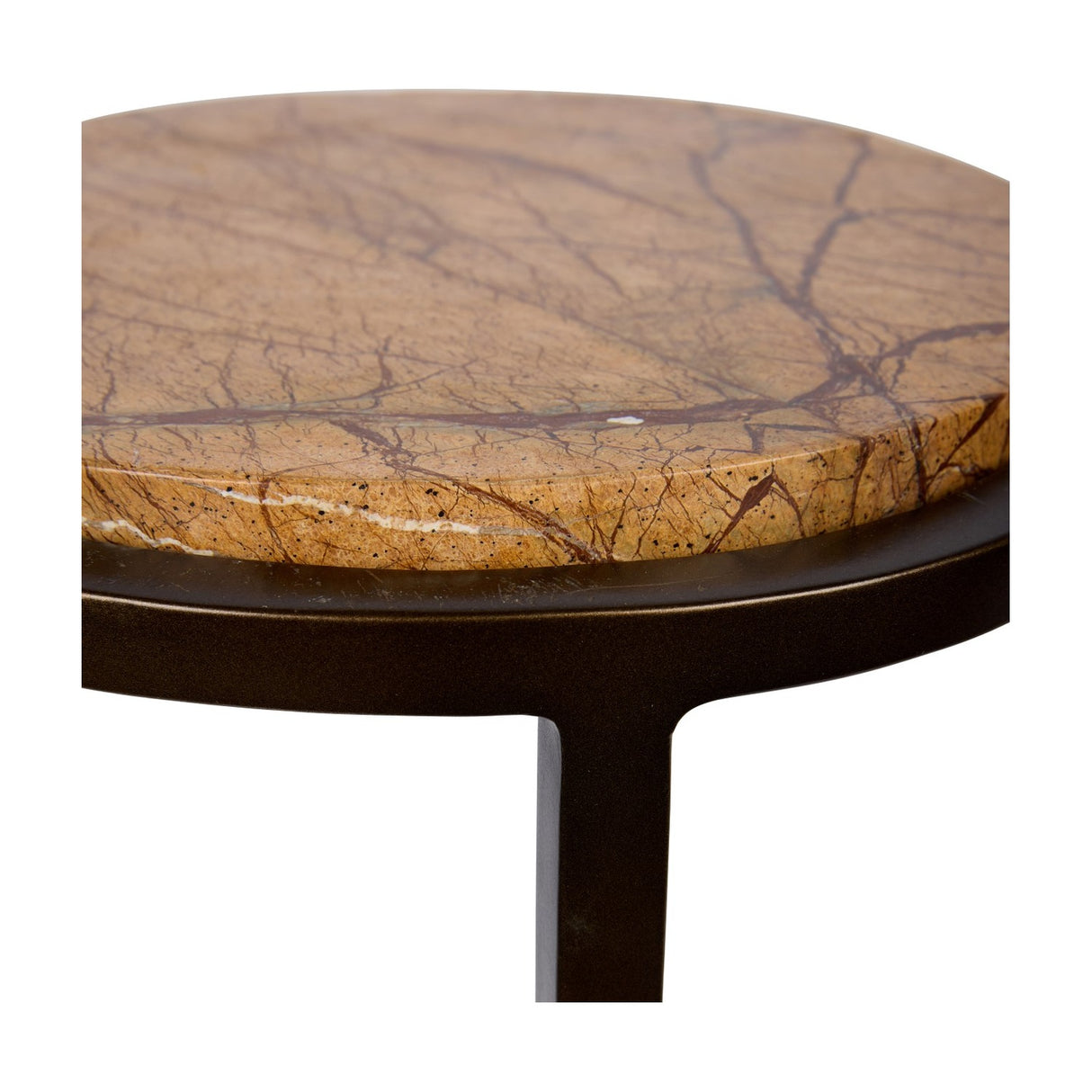 Marble Round Smoked Gold Side Table – Brown