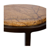 Marble Round Smoked Gold Side Table – Brown