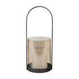 Hammered Glass Arched Hurricane Lantern – Brown