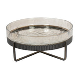 Textured Glass and Iron Cake Stand – Bronze