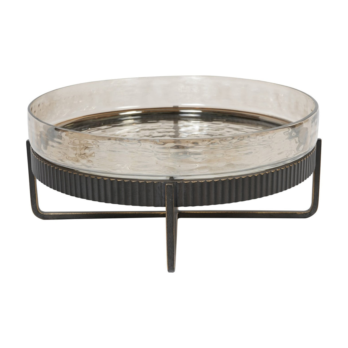 Textured Glass and Iron Cake Stand – Bronze