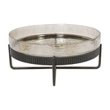 Textured Glass and Iron Cake Stand – Bronze
