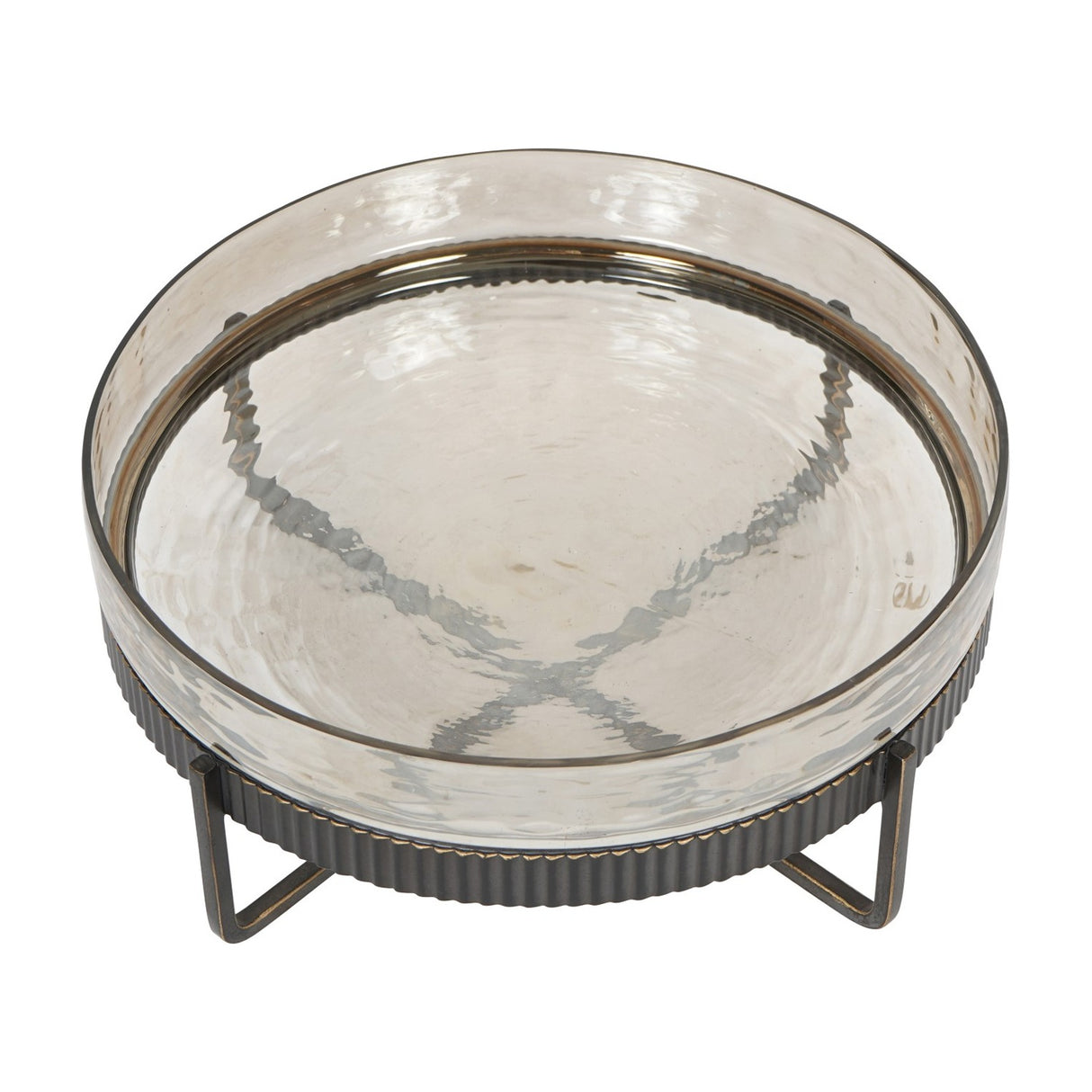 Textured Glass and Iron Cake Stand – Bronze