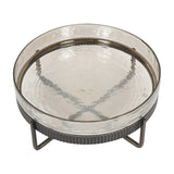 Textured Glass and Iron Cake Stand – Bronze