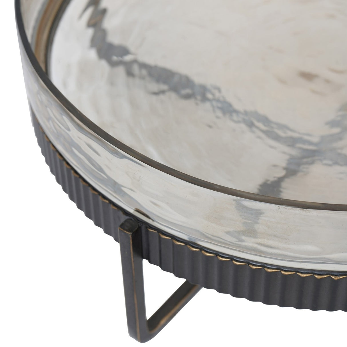 Textured Glass and Iron Cake Stand – Bronze