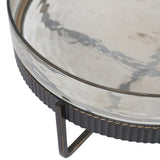 Textured Glass and Iron Cake Stand – Bronze