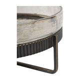 Textured Glass and Iron Cake Stand – Bronze