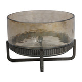 Hammered Glass & Iron Cake Stand – Bronze