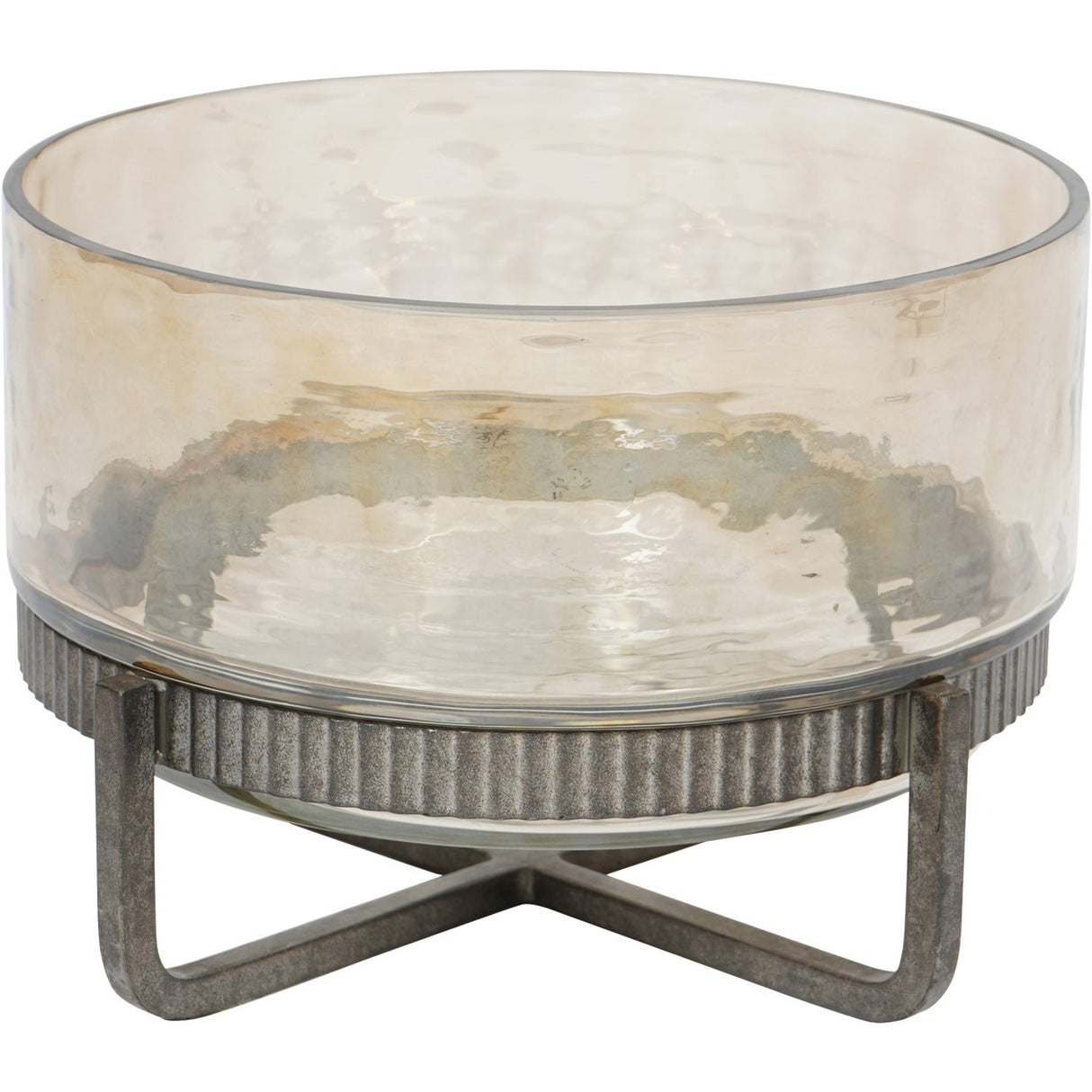 Hammered Glass & Iron Cake Stand – Bronze