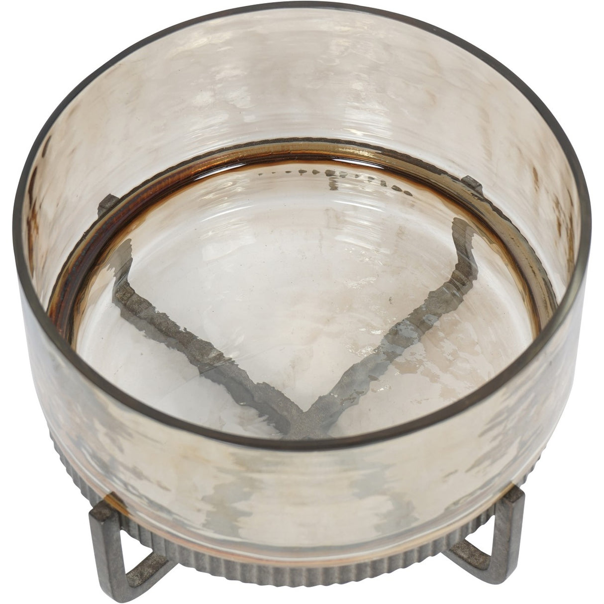 Hammered Glass & Iron Cake Stand – Bronze