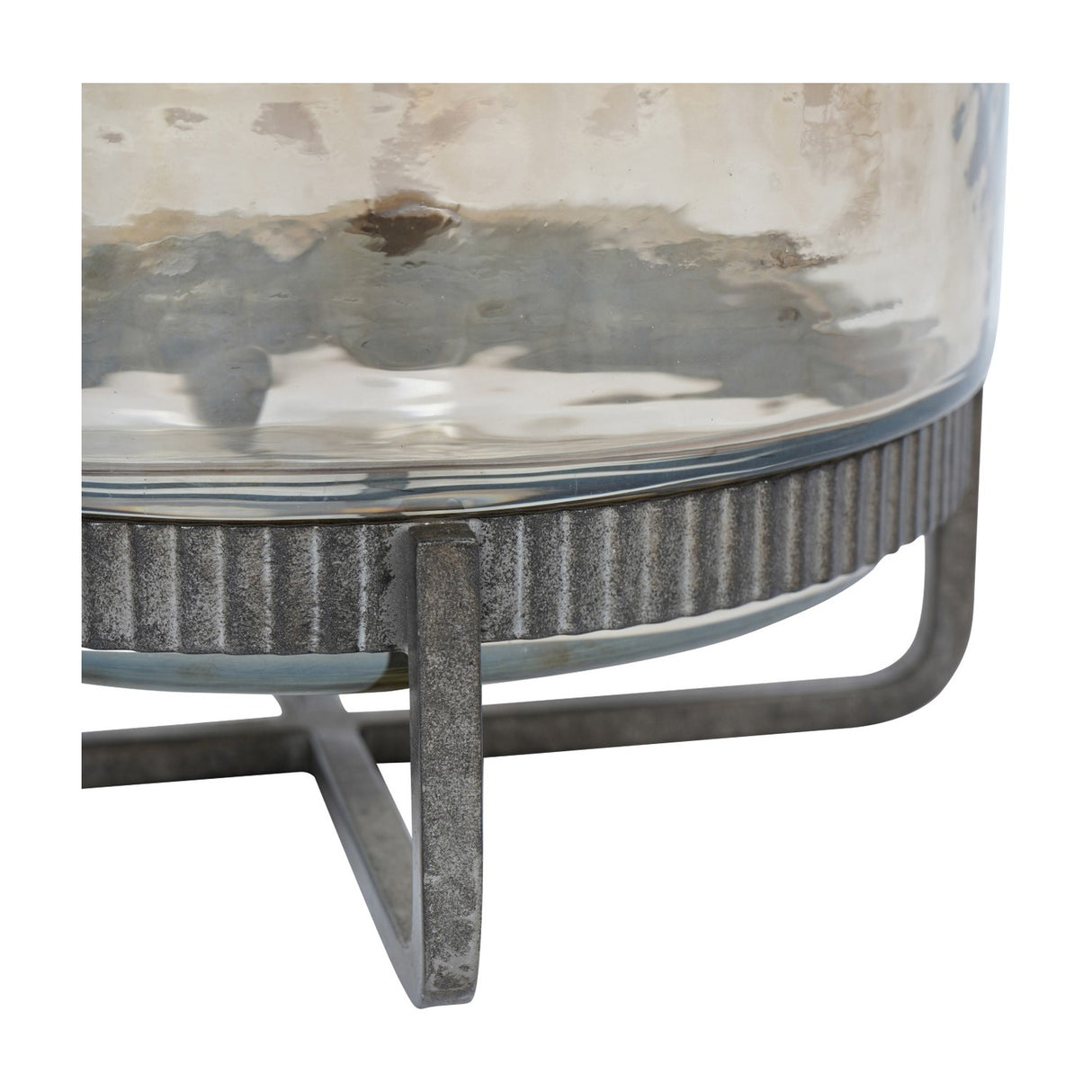 Hammered Glass & Iron Cake Stand – Bronze