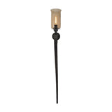 Libra Interiors Hammered Glass Iron Wall Candle Holder in brown, with a copper-lustre glass shade on a tapered hammered iron arm, on a white background.