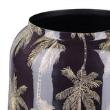 Gold Palm Enamel Vase – Black