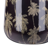 Gold Palm Enamel Vase – Black