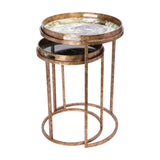 Removable Tray Top Round Nesting Side Table – Gold