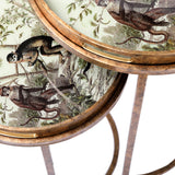 Removable Tray Top Round Nesting Side Table – Gold