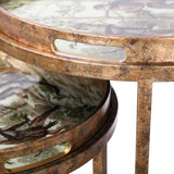 Removable Tray Top Round Nesting Side Table – Gold