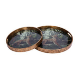 Leopard Glass Round Serving Tray – Gold