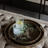 Leopard Glass Round Serving Tray – Gold
