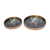 Leopard Glass Round Serving Tray – Gold
