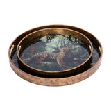 Leopard Glass Round Serving Tray – Gold