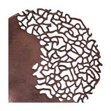 Close-up of Libra Interiors Coral Cut-Out Round Aluminium Sculpture in bronze, showing the intricate branching lattice pattern against a white background.