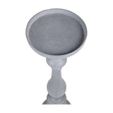 Turned Stonewash Pillar Candle Holder – Grey