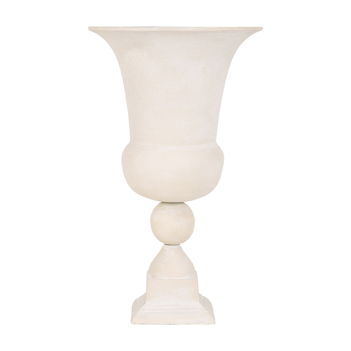 Stonewash Aluminium Urn Vase – Cream